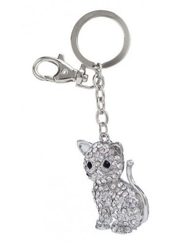 Portachiavi gattino con strass in...
