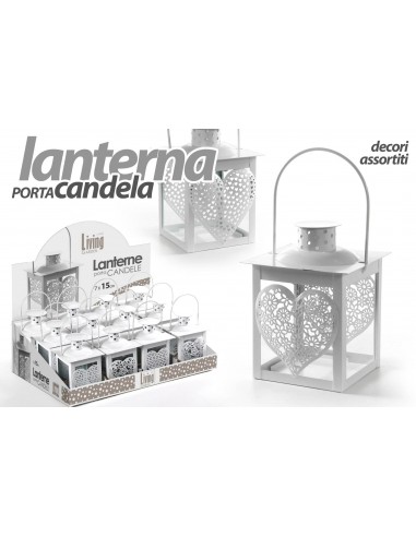 Lanterna porta candela in metallo...