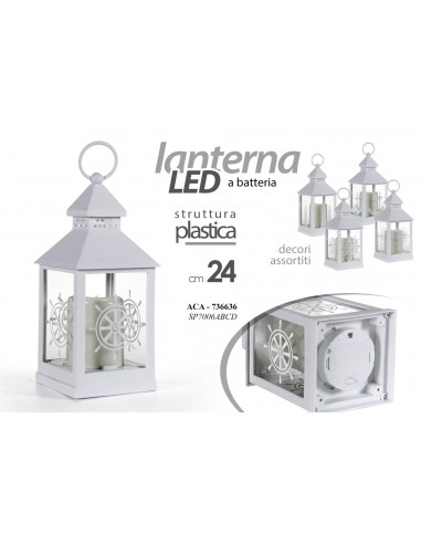 Lanterna in plastica con candela a...