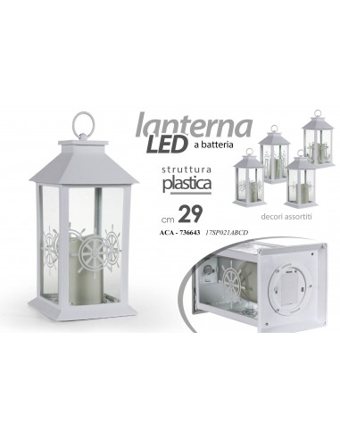 Lanterna in plastica con candela a...