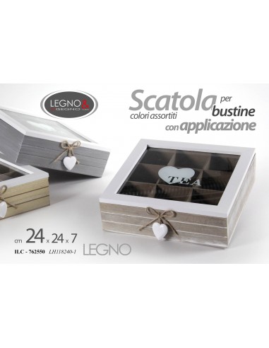 Scatola porta the in legno 9...