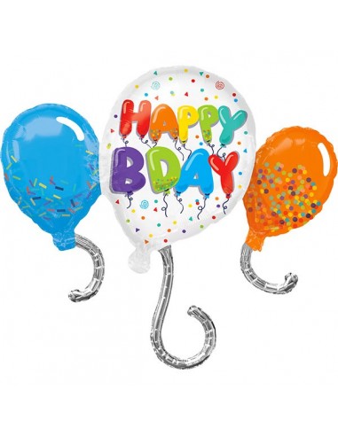 Palloncino mylar Happy Birthday 3...