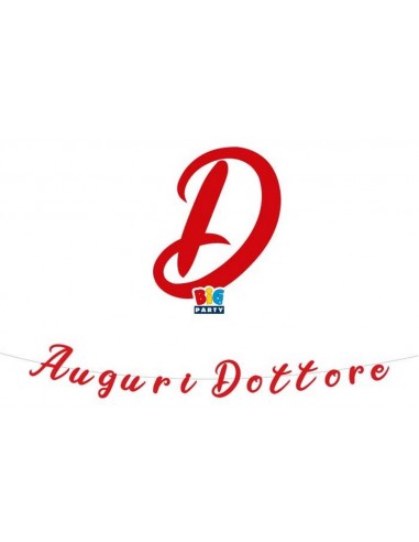 Festone scritta italic Auguri Dottore...