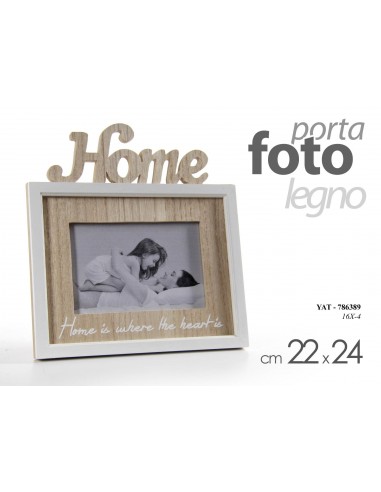 Portafoto in legno "Home" Cm. 22x24