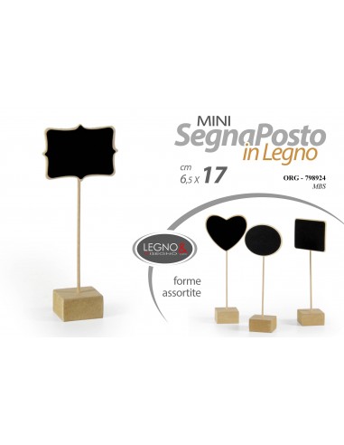 Segnaposto in legno con basetta Cm....