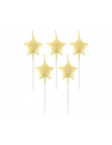 Candeline per torta picks Stelle Oro...