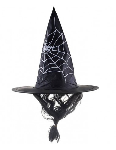 Cappello strega nero con ragnetela e...