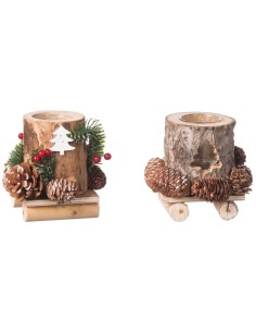 Portacandele legno naturale...