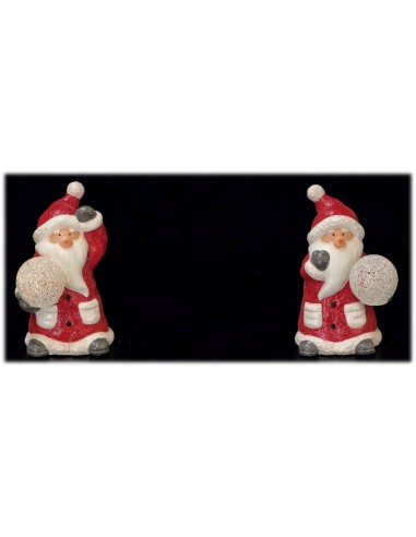 Babbo Natale in terracotta con led...