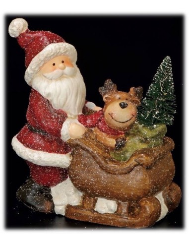 Babbo Natale in terracotta con slitta...