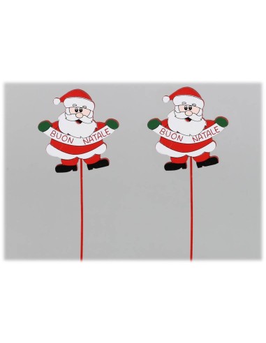 Set 12 pick in legno Babbo Natale...