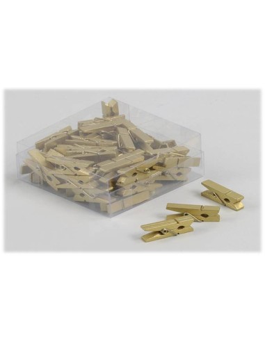 Set 50 mollette legno Cm. 3,5 – Oro Gold
