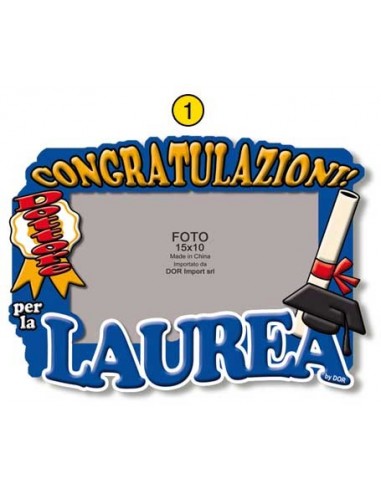 Portafoto gommato pvc Cm. 10x15 - Laurea