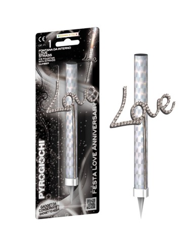 Candelina flumbè con scritta Love strass