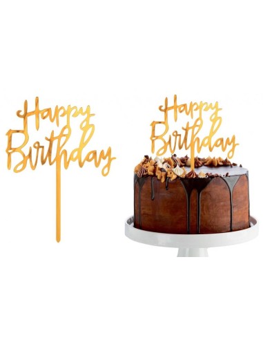 Cake topper acrilico dorato Cm. 14x10...