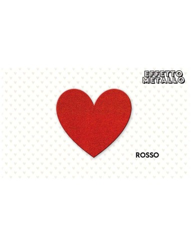 Set 4 cuori adesivi Metal rosso Cm....