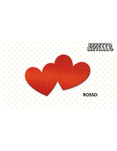 Set 4 cuori doppi adesivi Metal rosso...