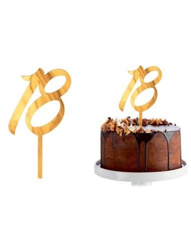 Cake topper acrilico dorato Cm. 12x7...