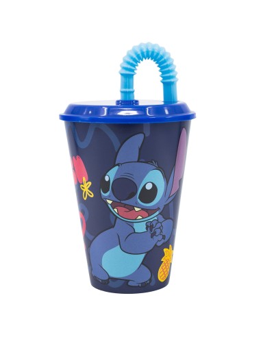 Bicchiere con cannuccia 430 ML - Stitch