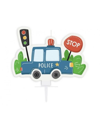 Candelina per torta "Police" Cm. 5x7