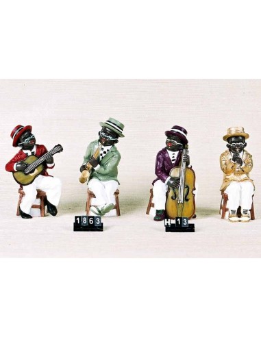Statuina Resina Jazzisti Seduti Cm....