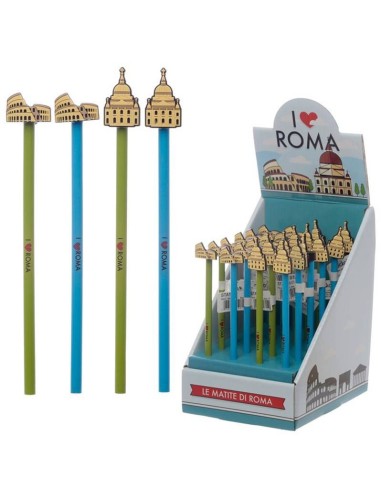 Matita con coprimatita I Love Roma -...