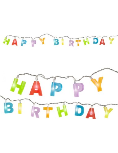 Filo di luci con scritta Happy Birthday