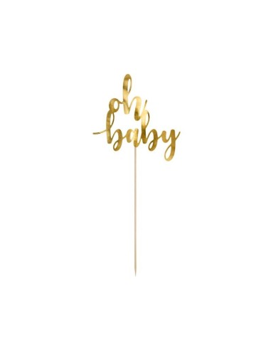 Cake topper Oh baby metallizzato Oro...
