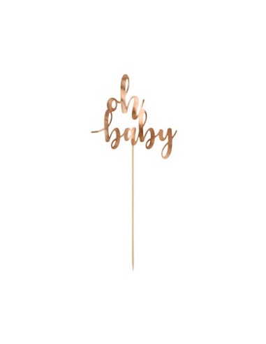 Cake topper Oh baby metallizzato Rosa...