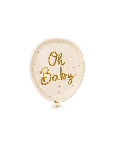 Piatto carta sagomato palloncino "Oh...