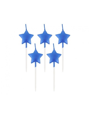 Candeline per torta picks Stelle Blue...