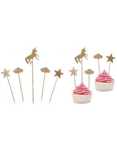Picks Unicorno Oro Gold glitterato -...
