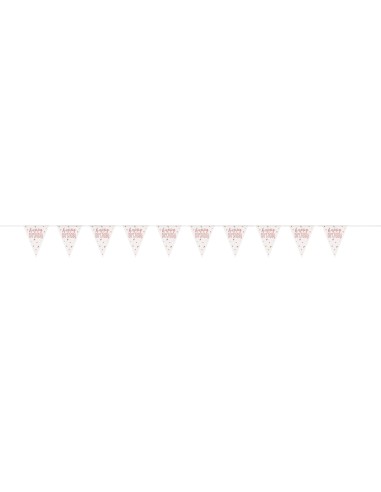 Festone bandierine pvc Glitz Rosa...