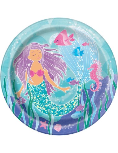 Piatto carta 9" Cm. 23 - Mermaid -...