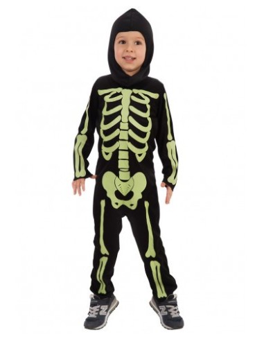 Costume tuta scheletro verde Glow in...