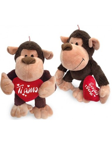 Peluche soft gorilla Cm. 40 con cuore...