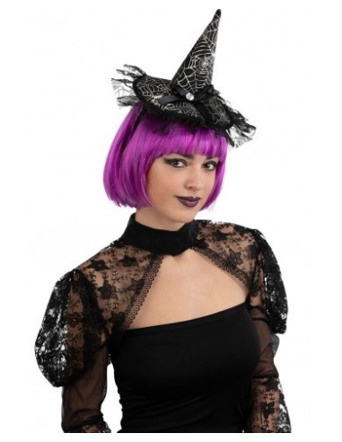 Cerchietto cappellino in raso nero...