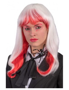 Parrucca lunga mossa bianca...