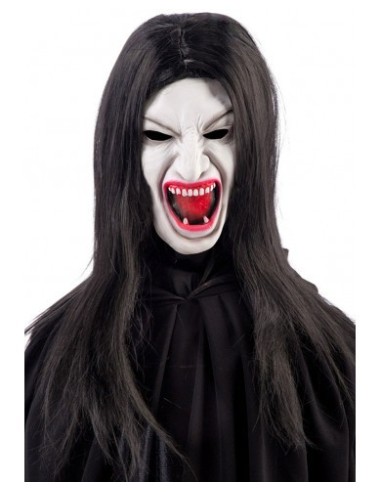 Maschera vampira in lattice con capelli