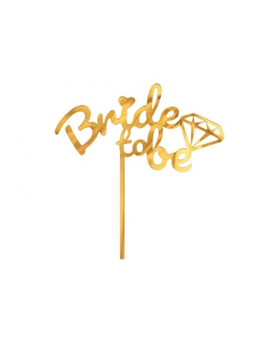 Cake topper acrilico Bride to Be gold...