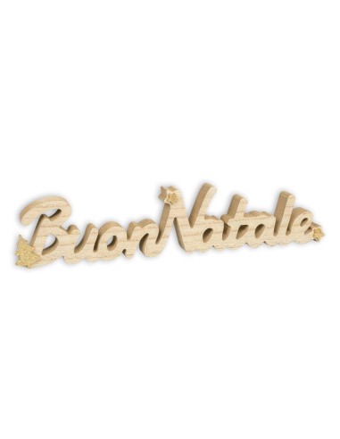 Scritta in legno naturale "Buon...