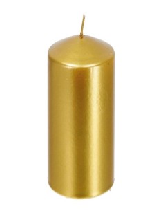 Candela cera cilindro Oro...