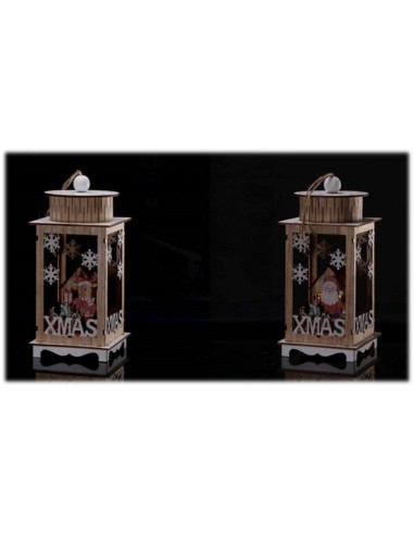Lanterna in legno natalizia 5 led Cm....