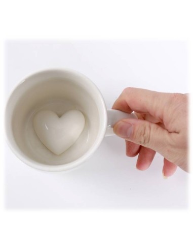 Tazza mug ceramica con cuore 3D sul...
