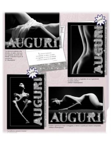 Biglietto auguri glitterato "Femmes"