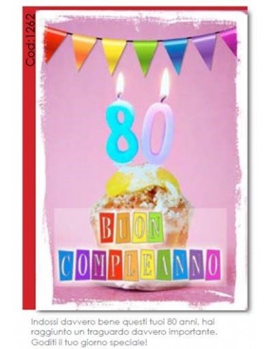 Biglietto auguri compleanno "80 anni"