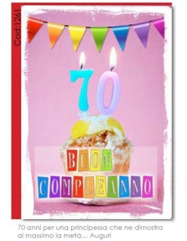 Biglietto auguri compleanno "70 anni"