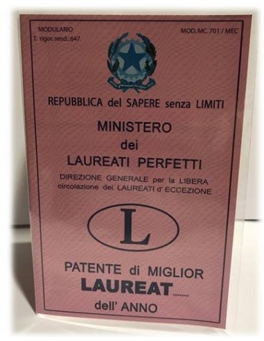 Biglietto auguri medio Patente Laurea