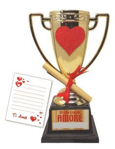 Coppa dorata con cuore Cm....