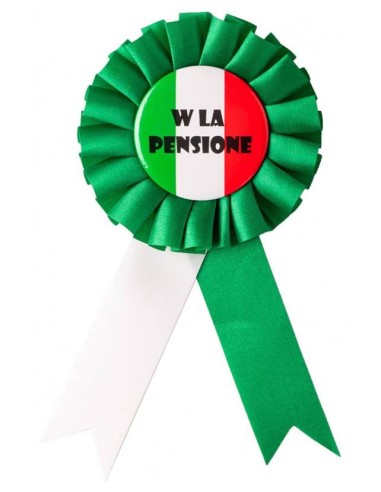 Spilla con coccarda «W la pensione»